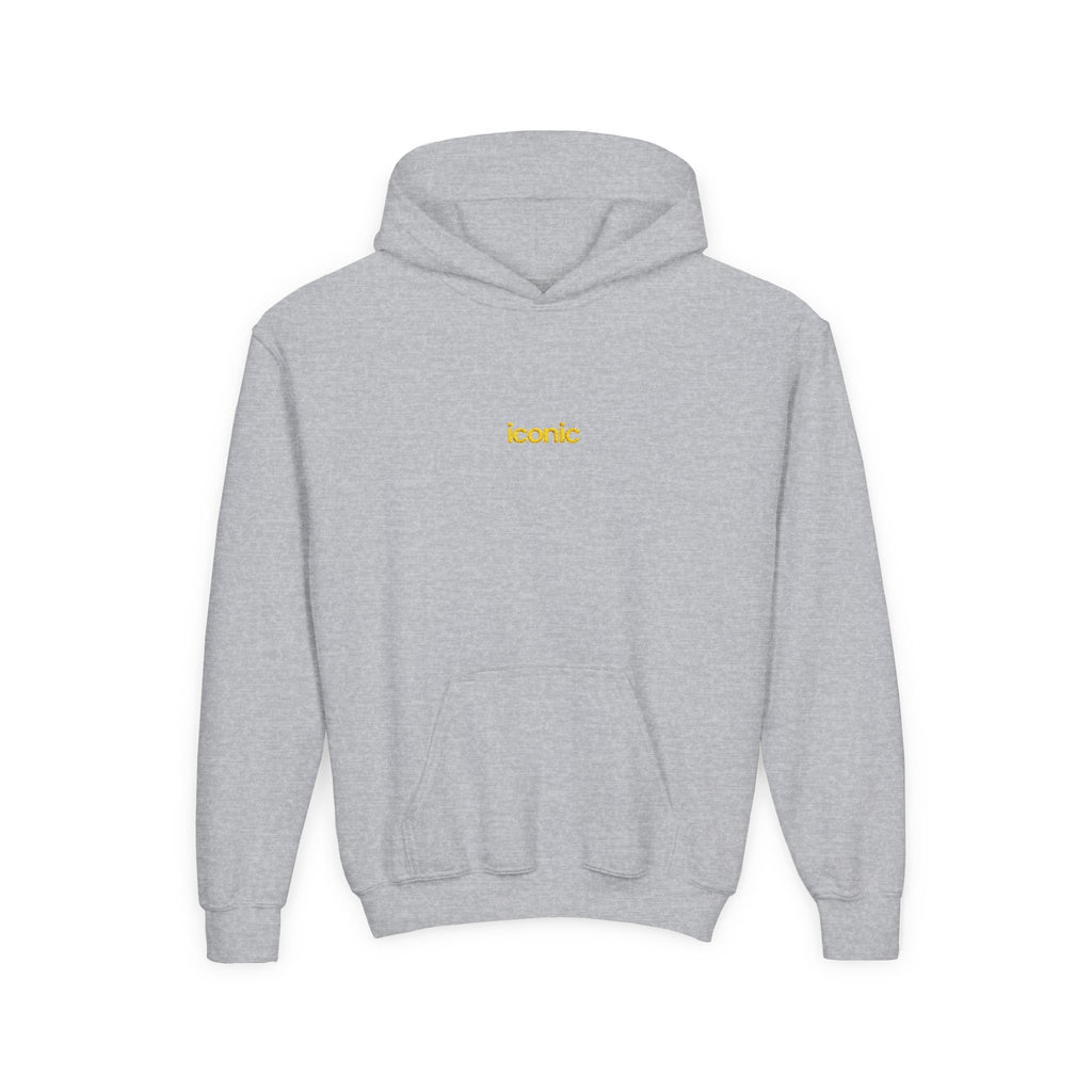 Front · Sport Grey · Youth Heavy Blend Hooded Sweatshirt