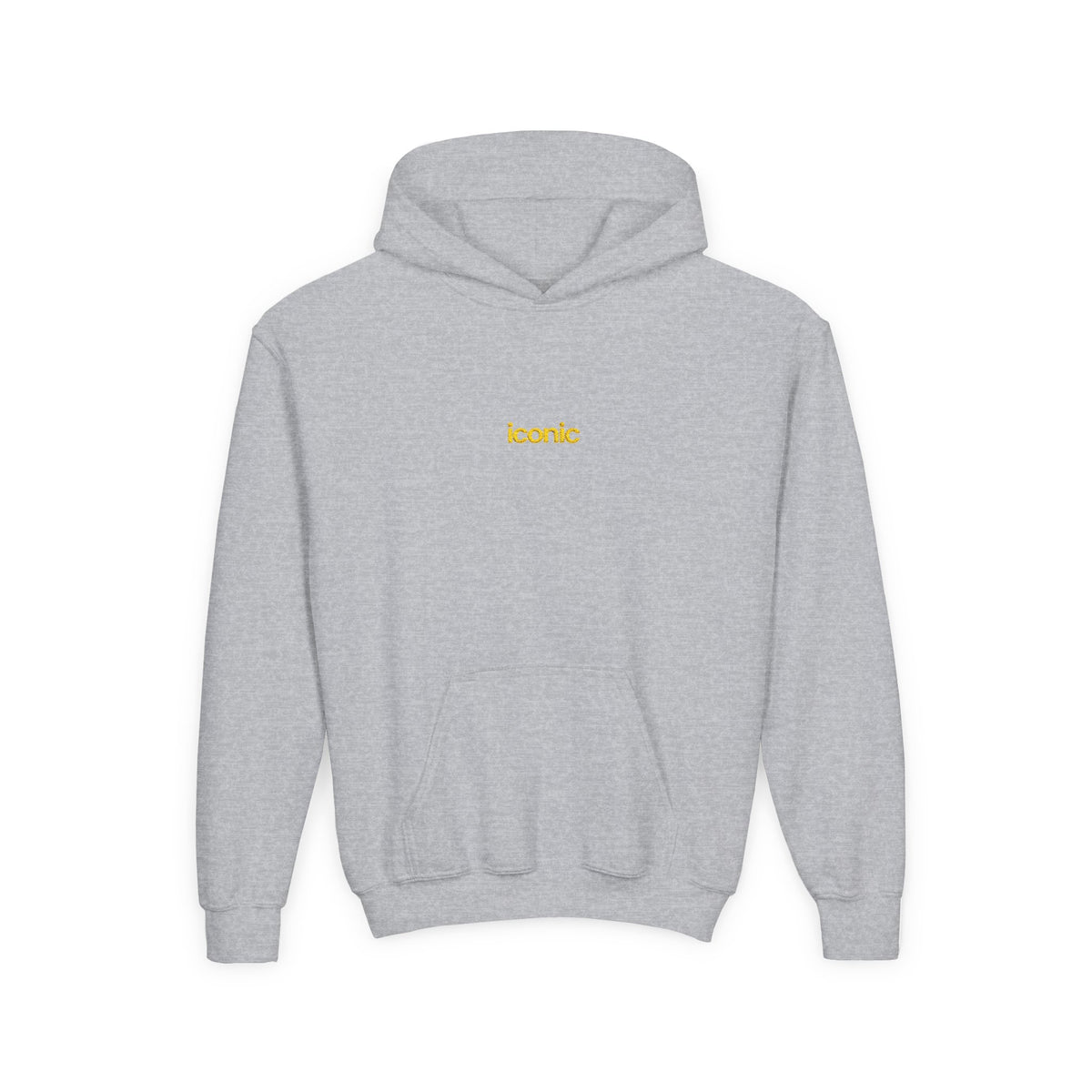 Front · Sport Grey · Youth Heavy Blend Hooded Sweatshirt