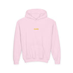 Front · Light Pink · Youth Heavy Blend Hooded Sweatshirt
