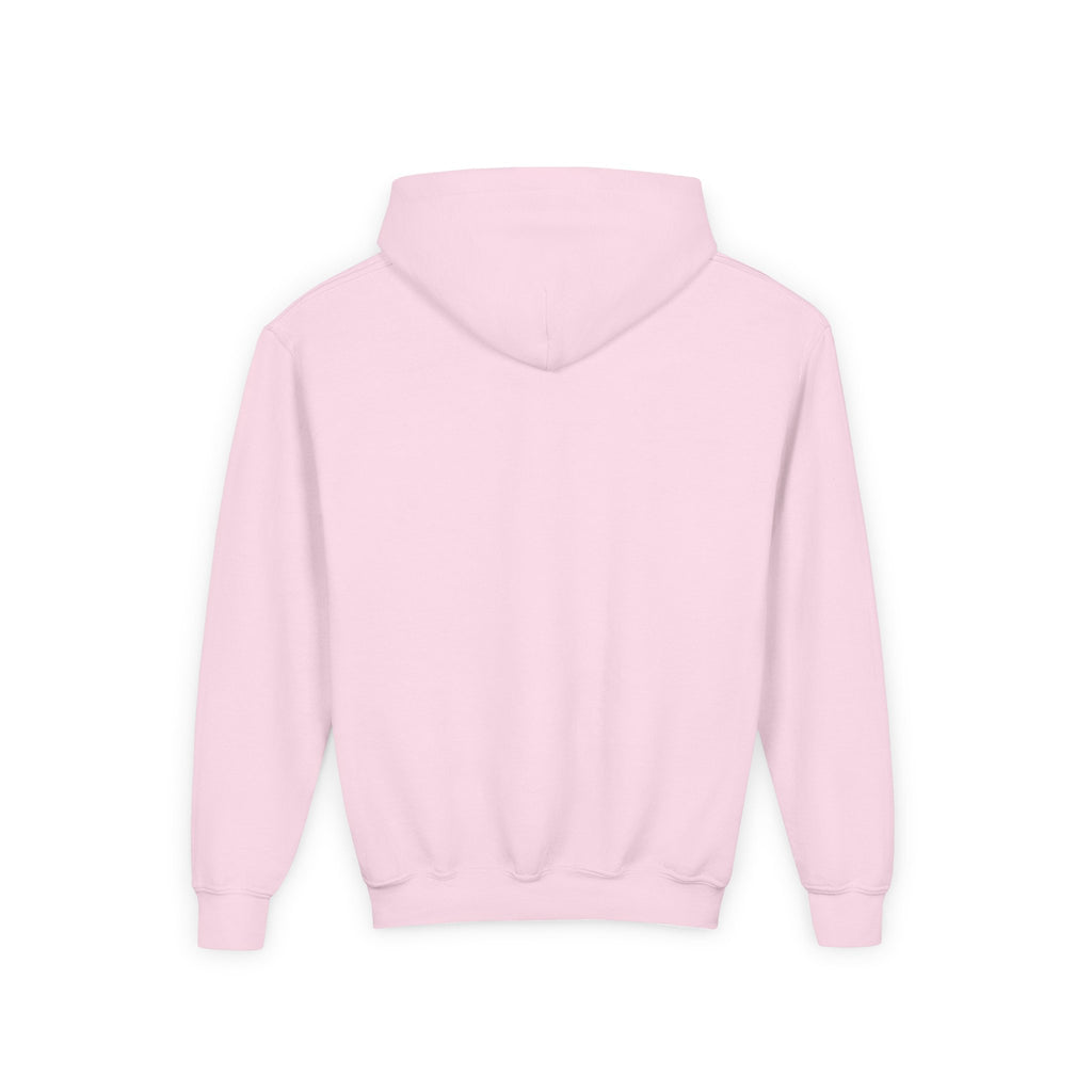 Back · Light Pink · Youth Heavy Blend Hooded Sweatshirt