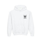 Front · White · Youth Heavy Blend Hooded Sweatshirt