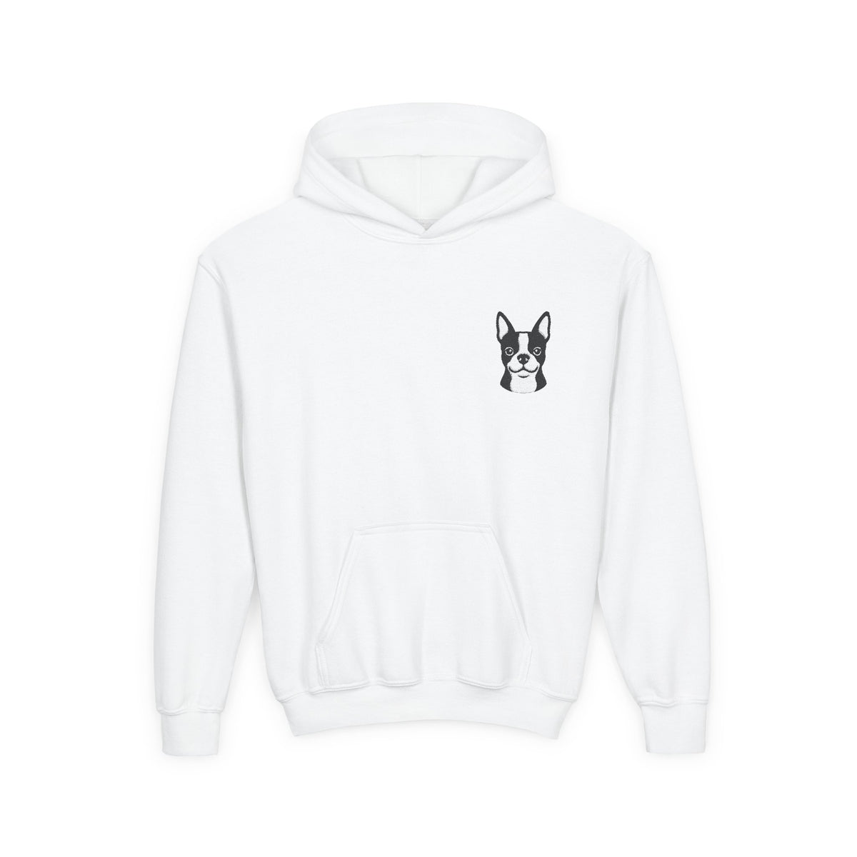 Front · White · Youth Heavy Blend Hooded Sweatshirt