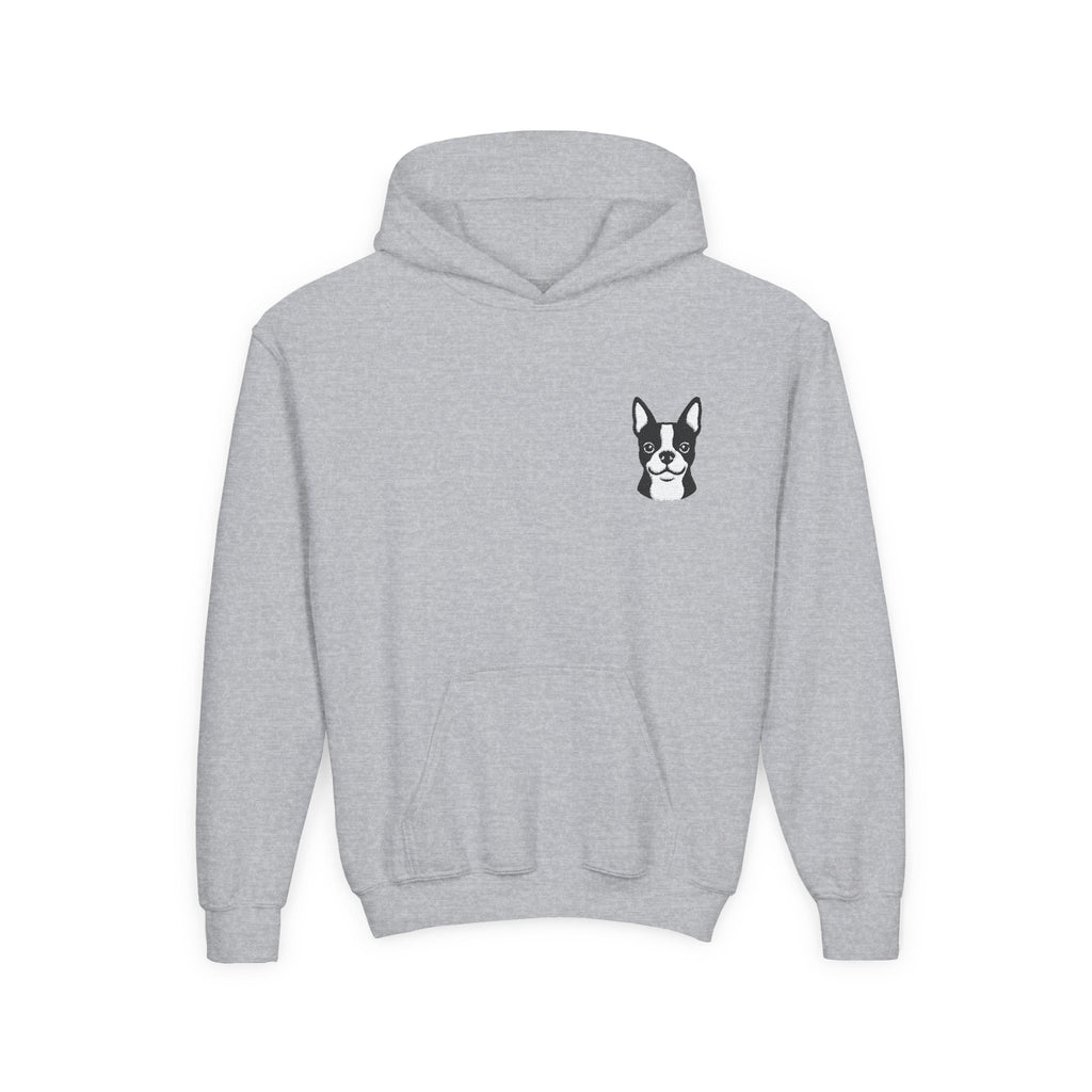 Front · Sport Grey · Youth Heavy Blend Hooded Sweatshirt