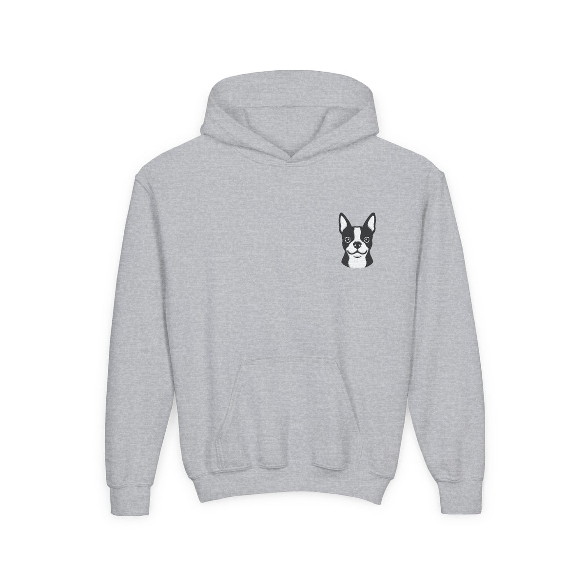 Front · Sport Grey · Youth Heavy Blend Hooded Sweatshirt