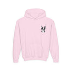 Front · Light Pink · Youth Heavy Blend Hooded Sweatshirt