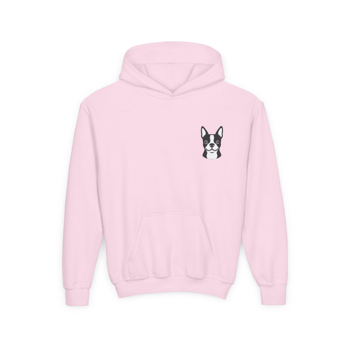 Front · Light Pink · Youth Heavy Blend Hooded Sweatshirt