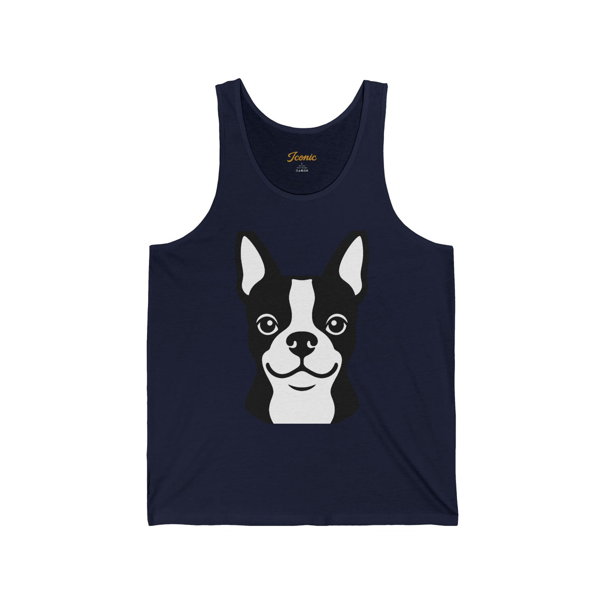 Front · Navy · Iconic Boston Terrier Tank