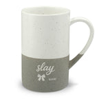 Speckled 'Slay' Ceramic Mug — 13oz Engraved Two-Tone Coffee Cup