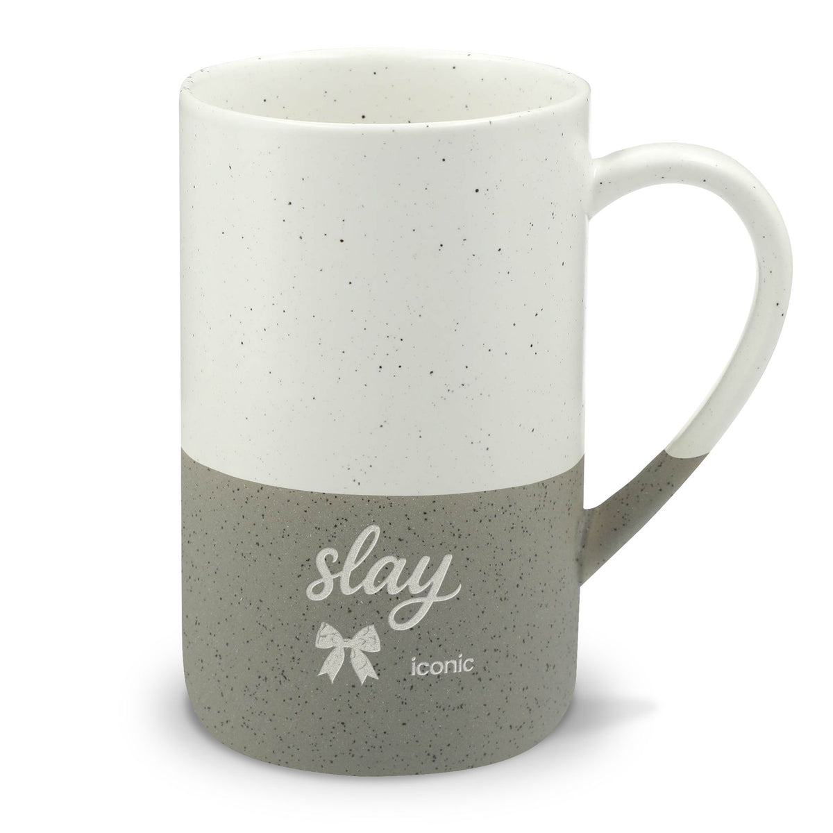 Speckled 'Slay' Ceramic Mug — 13oz Engraved Two-Tone Coffee Cup