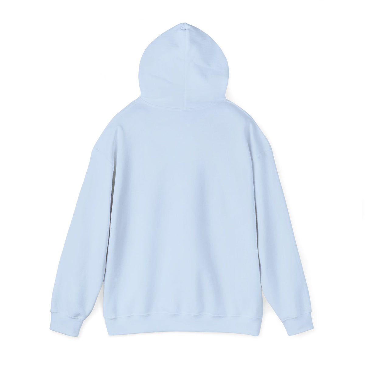 Back with hood up · Light Blue · Unisex Heavy Blend™ Hooded Sweatshirt