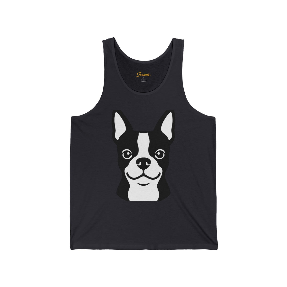 Front · Dark Grey · Iconic Boston Terrier Tank