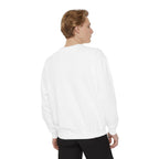 Back on model · White · Unisex Garment-Dyed Sweatshirt