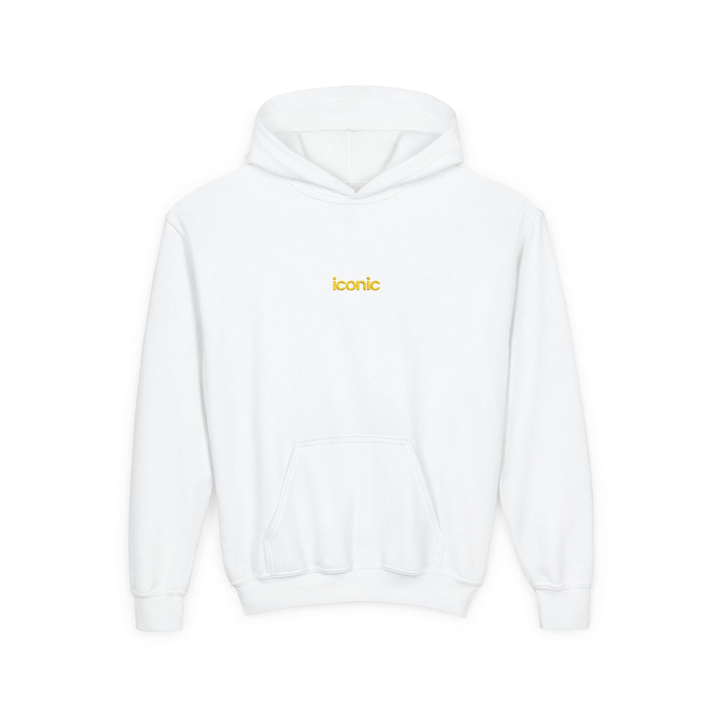Front · White · Youth Heavy Blend Hooded Sweatshirt