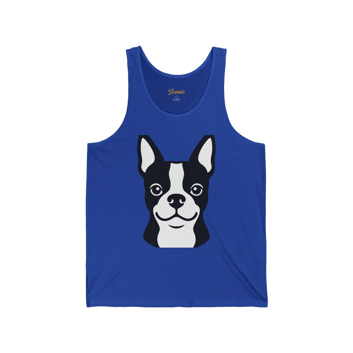 Front · True Royal · Iconic Boston Terrier Tank