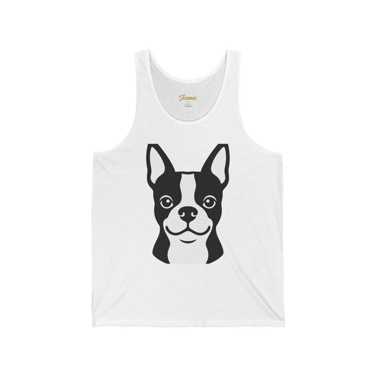 Front · White · Iconic Boston Terrier Tank