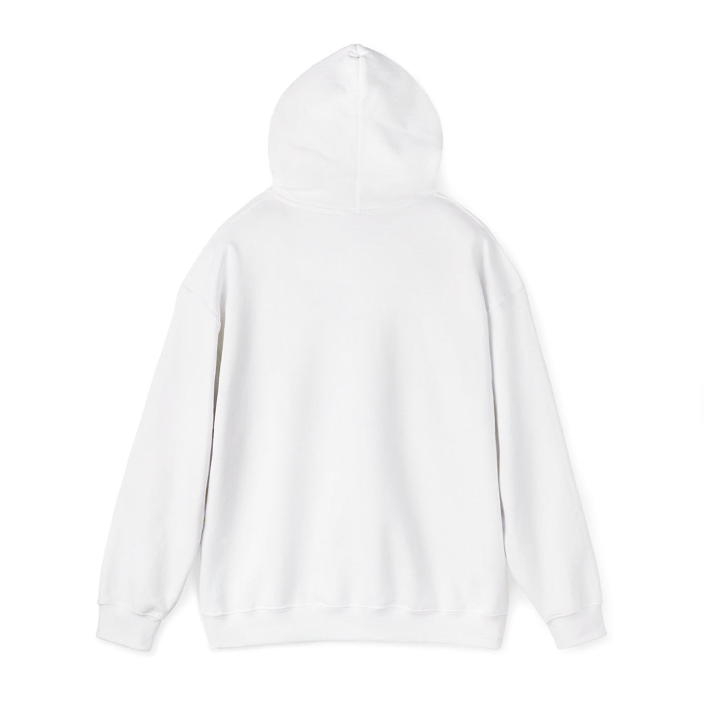 Back with hood up · White · Unisex Heavy Blend™ Hooded Sweatshirt