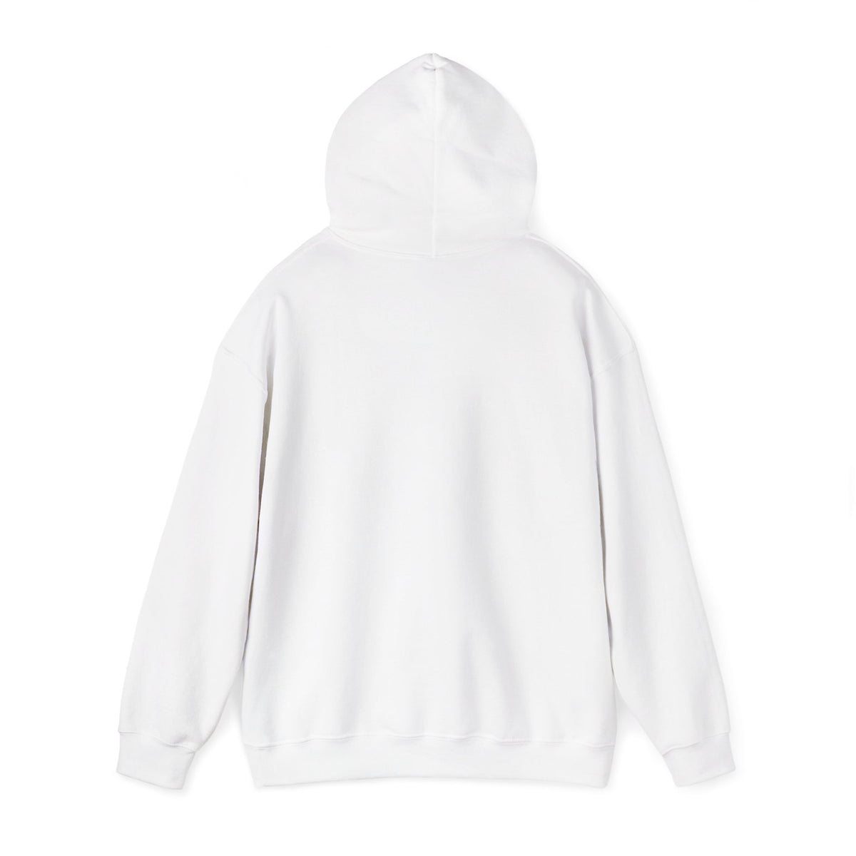 Back with hood up · White · Unisex Heavy Blend™ Hooded Sweatshirt
