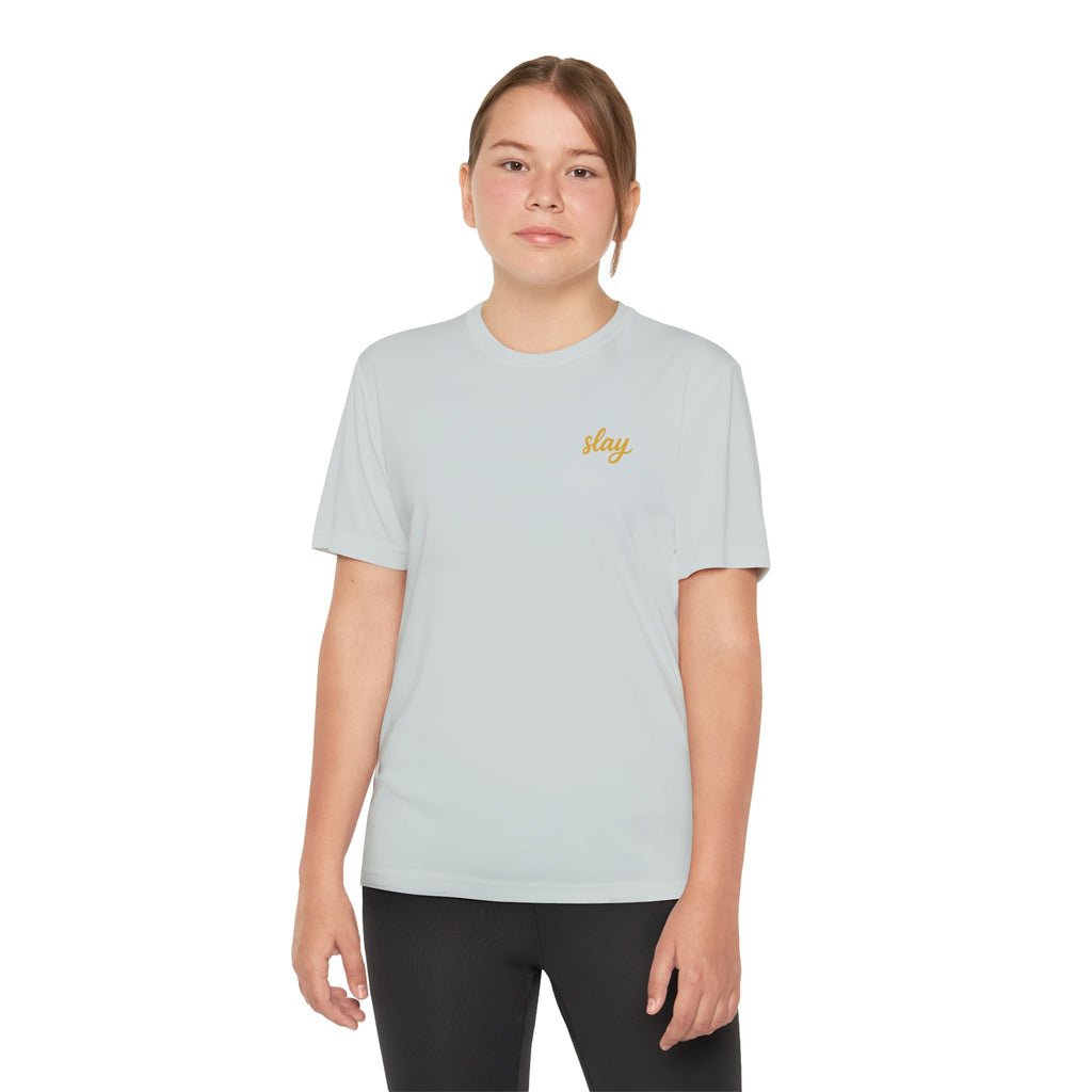 Front on model · Silver · Youth Competitor Tee